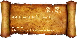 Wohlland Róbert névjegykártya